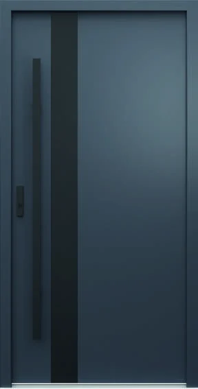 Ușă de exterior Porta Thermo M.2, antracit, cu bandă verticală neagră lată lângă mâner