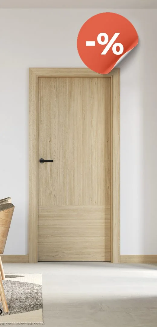 Ușa de interior Porta Level B.1, plată, în nuanță de lemn deschis