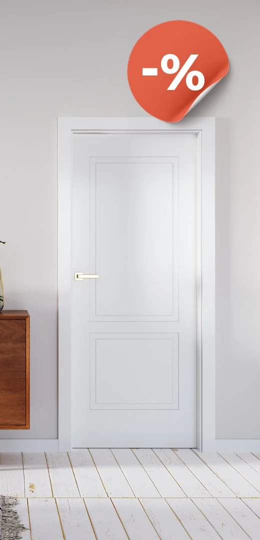 Ușa de interior Porta Vector Y, albă, cu două casete clasice